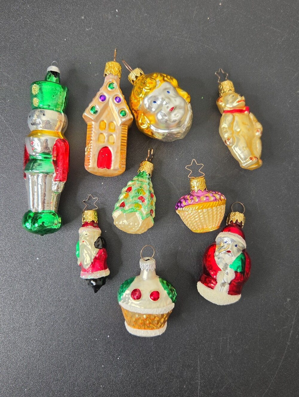 Vintage West Germany & Germany Glass Ornaments Lot Of 9